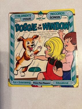 Vintage Children’s 45 Records Lot Peter Pan Doggie n the Window Three Little Pig